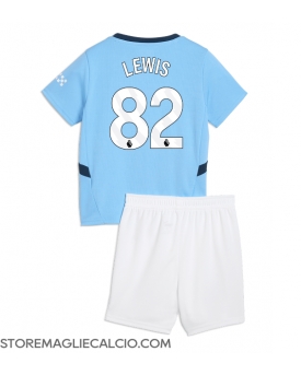 Manchester City Rico Lewis #82 Maglia Gara Casa Repliche 2024-25 Bambino